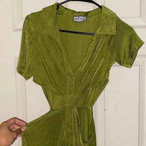 MOSS GREEN MINI DRESS